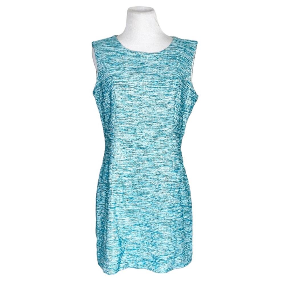 Milly of New York Space Dyed Sheath Cocktail Dress in Blue Size 10